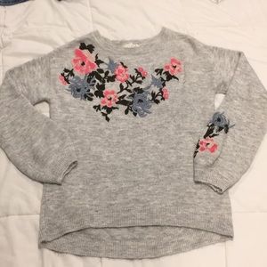 H&M gray embroidered sweater.